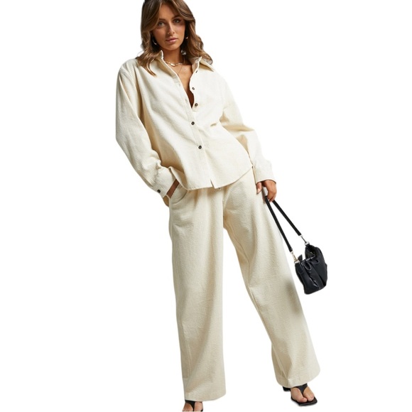 Lioness Nikita Cream Cord Straight Leg Pants - Picture 2 of 12